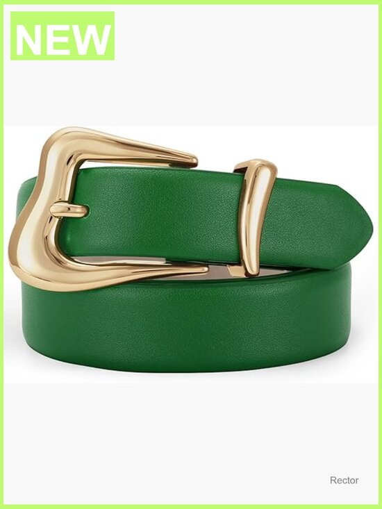 Faux Leather Belt with Gold Buckle for Jeans Pants main image 7